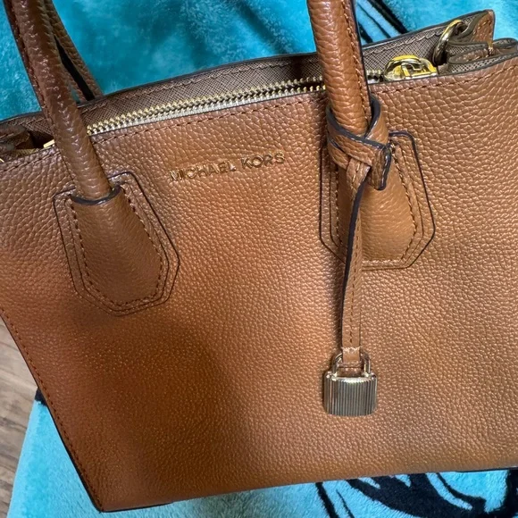 MICHAEL KORS Brown Pebbled Leather Crossbody Satchel - Picture 5 of 6